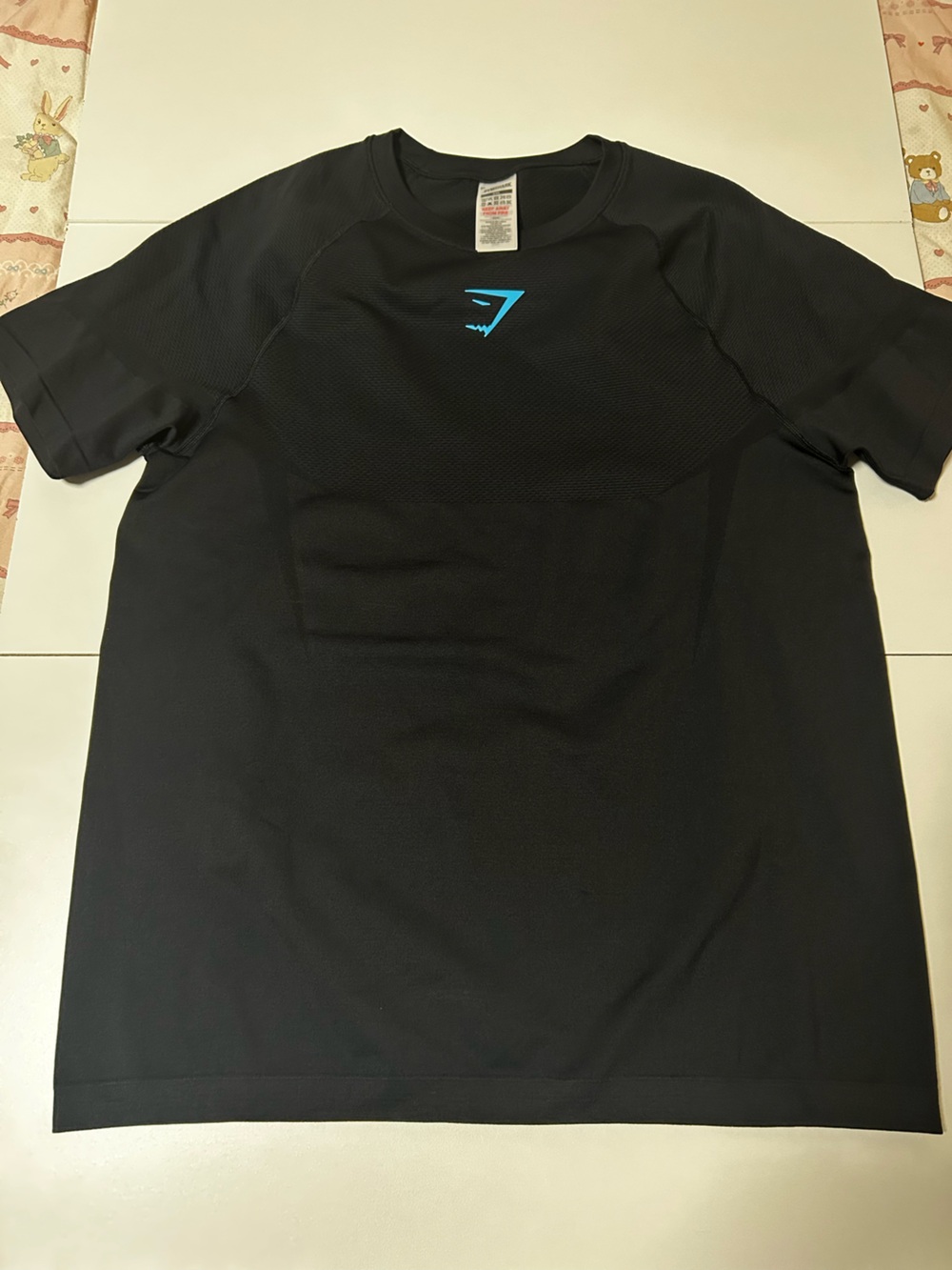 Gymshark Onyx V5 Black Tee with Teal Accent Logo